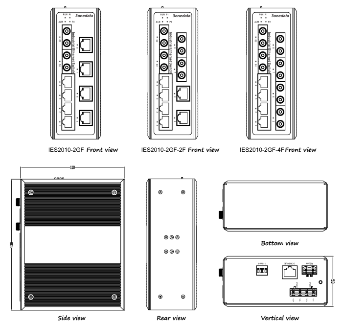 IES2010-2GF-4F Switch công nghiệp 4 cổng Ethernet+2P Giga SFP+4 SFP