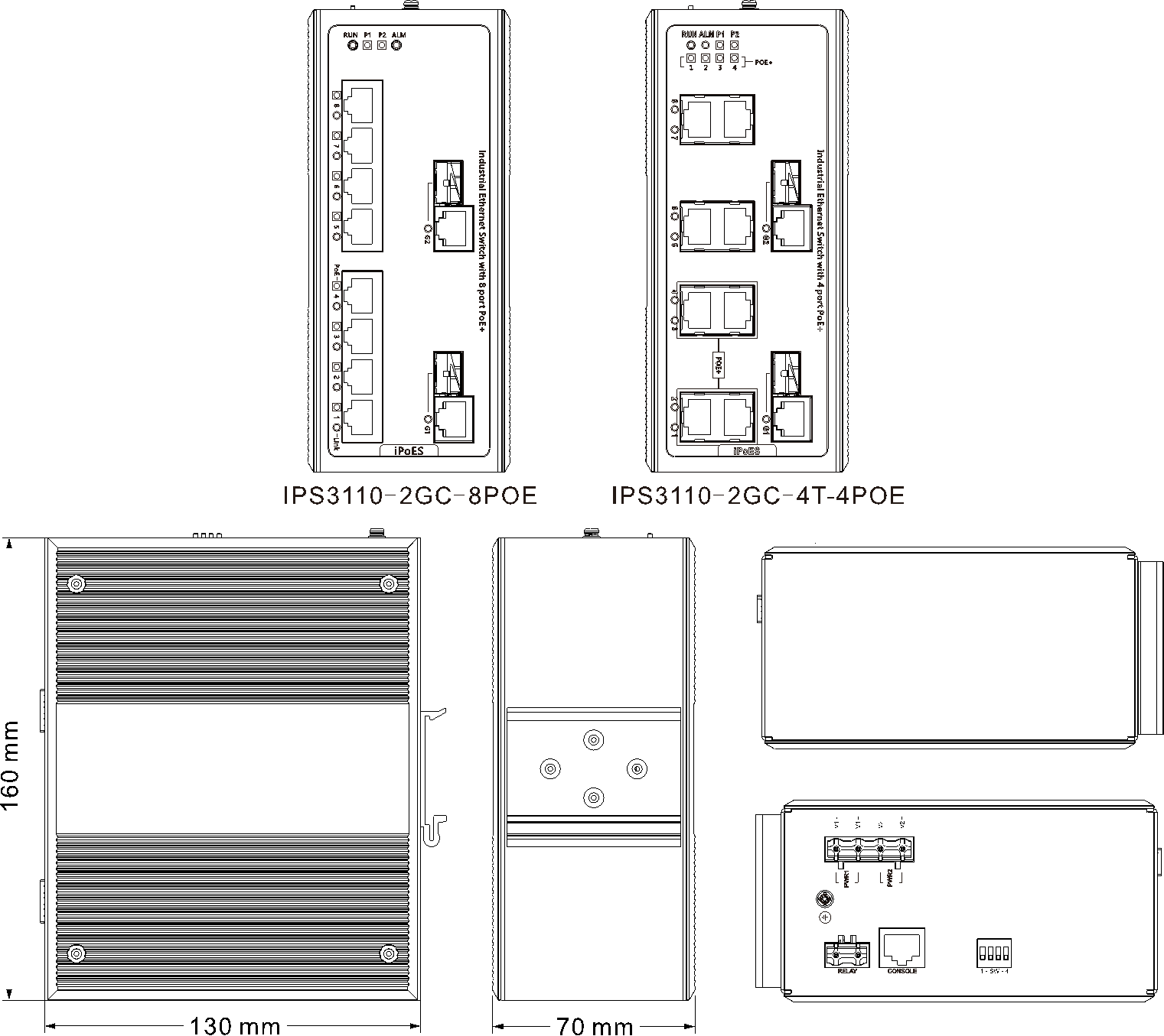 IPS7110-2GC-8POE Switch công nghiệp quản lý 8 PoE+2P Combo