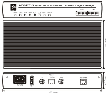 MODEL7211 Bộ chuyển đổi Ethernet sang E1